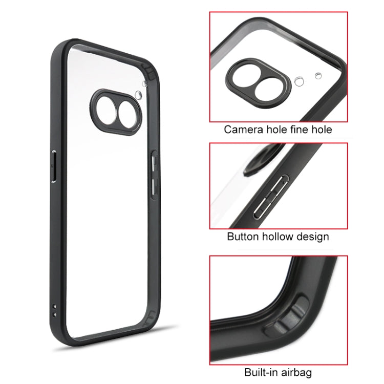 For Nothing Phone 2a Frosted TPU Hybrid Transparent PC Phone Case(Black)