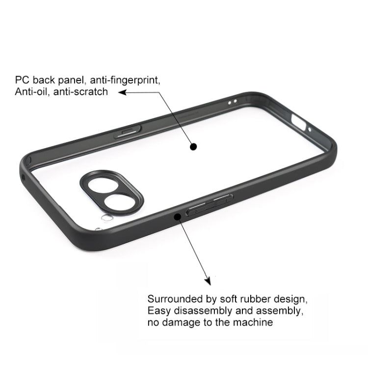 For Nothing Phone 2a Frosted TPU Hybrid Transparent PC Phone Case(Black)