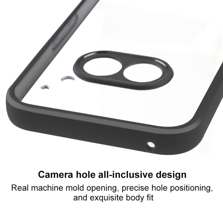 For Nothing Phone 2a Frosted TPU Hybrid Transparent PC Phone Case(Black)