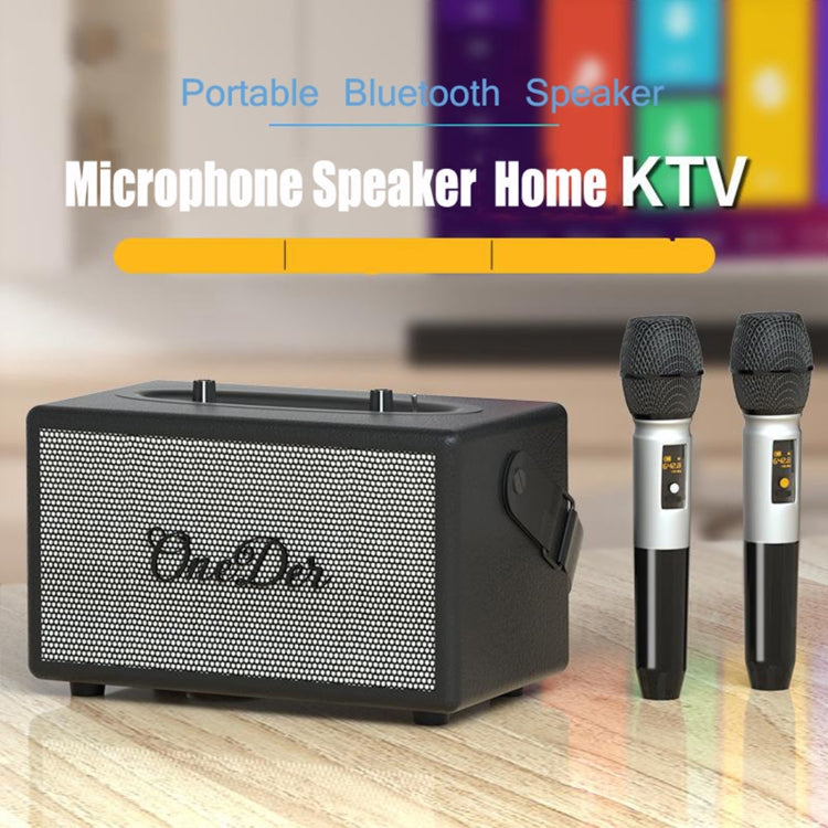 Oneder D7 Bluetooth Speaker Outdoor Karaoke Wireless Speakers With Two Mic