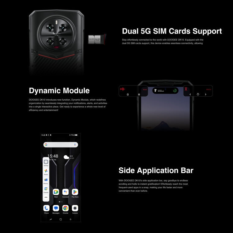 DOOGEE DK10 5G, 12GB+512GB, Quad Cameras, Side Fingerprint, 6.67 inch Android 13 Dimensity 8020 Octa Core 2.6GHz, Network: 5G, OTG, NFC, Support Google Pay(Emerald Green)