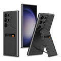 For Samsung Galaxy S24 Ultra 5G GKK Rotor Bracket Recessed Card Bag Full Coverage Phone Case(Black)