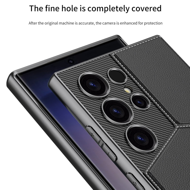 For Samsung Galaxy S23 Ultra 5G GKK Rotor Bracket Recessed Card Bag Full Coverage Phone Case(Black)