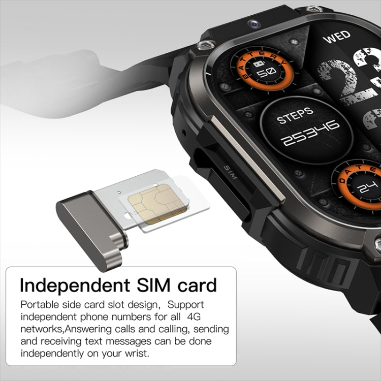LEMFO DM63 2.13 inch AMOLED Square Screen Smart Watch Android 8.1, Specification:2GB+16GB(Black)