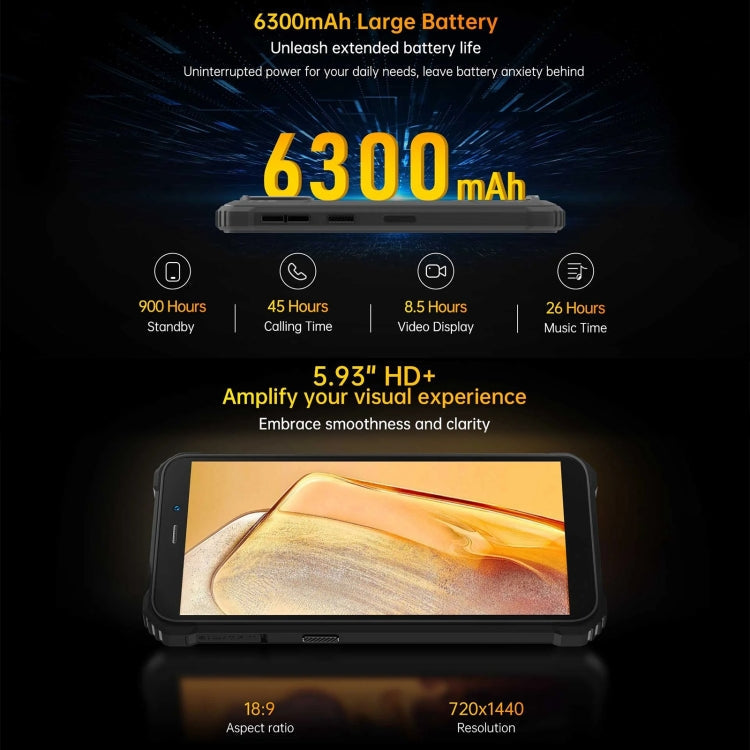 Oukitel WP32, 4GB+128GB, IP68/IP69K, 5.93 inch Android 13 Unisoc Tiger T606 Octa-core, NFC, OTG, Network: 4G(Green)