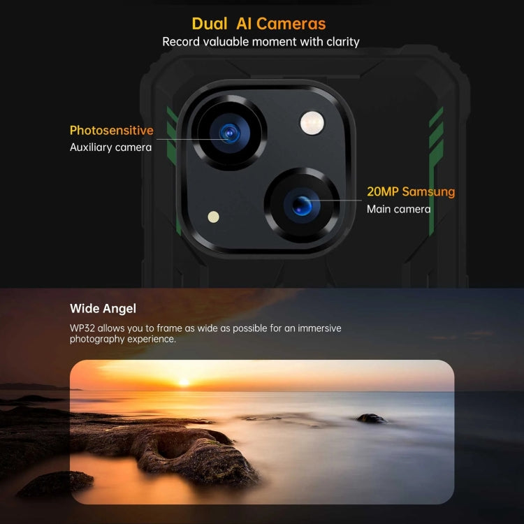 Oukitel WP32, 4GB+128GB, IP68/IP69K, 5.93 inch Android 13 Unisoc Tiger T606 Octa-core, NFC, OTG, Network: 4G(Green)
