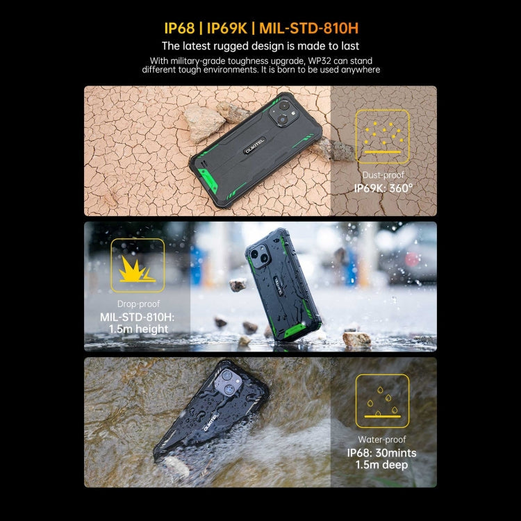 Oukitel WP32, 4GB+128GB, IP68/IP69K, 5.93 inch Android 13 Unisoc Tiger T606 Octa-core, NFC, OTG, Network: 4G(Green)