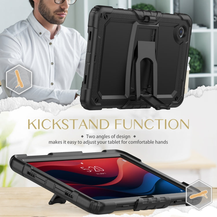 For Lenovo Tab M11 /Xiaoxin Pad 2024 Silicone Hydric PC Tablet Case with Shoulder Strap & Holder(Black)