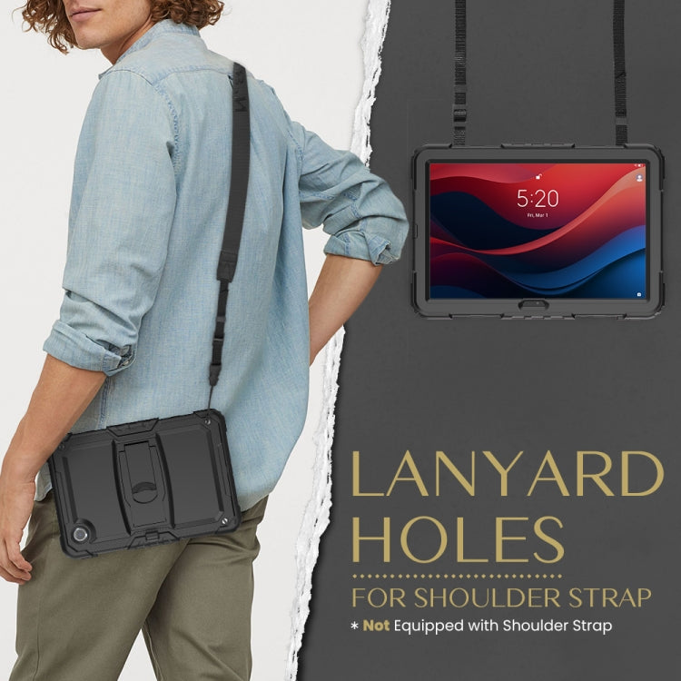 For Lenovo Tab M11 /Xiaoxin Pad 2024 Silicone Hydric PC Tablet Case with Shoulder Strap & Holder(Black)