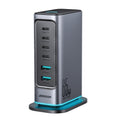 JOYROOM JR-TCM02 6 in 1 65W GaN 4 USB-C & 2 USB-A Multi-port Charger, Power Plug:EU Plug(Dark Gray)