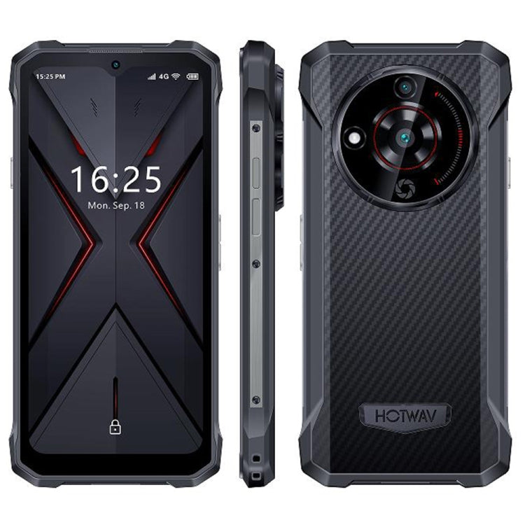 HOTWAV T7 Rugged Phone, 4GB+128GB, 6280mAh, 6.52 inch Android 13 MT8788 Octa Core, Network: 4G, OTG(All Black)