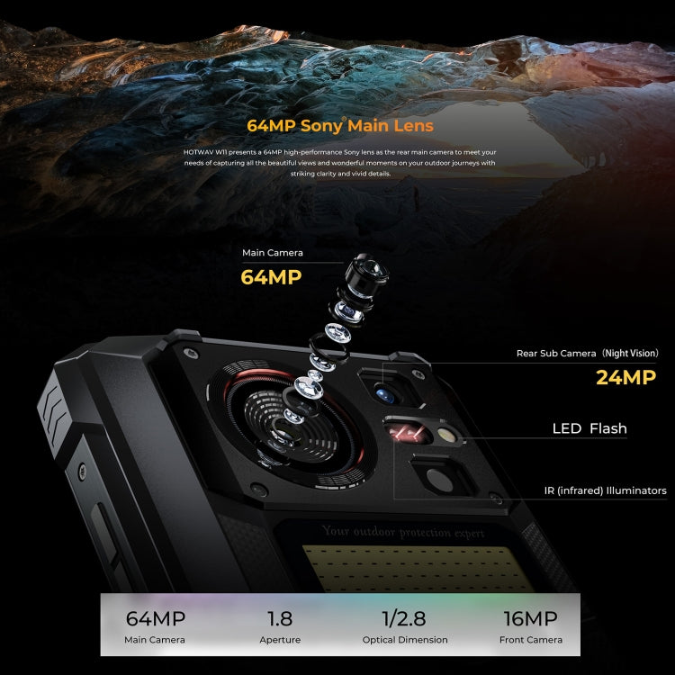 HOTWAV W11 Rugged Phone, 6GB+256GB, , 20800mAh, 6.6 inch Android 13 MT8788 Octa Core, Network: 4G, OTG, Recording Call (Bronzed Gold)