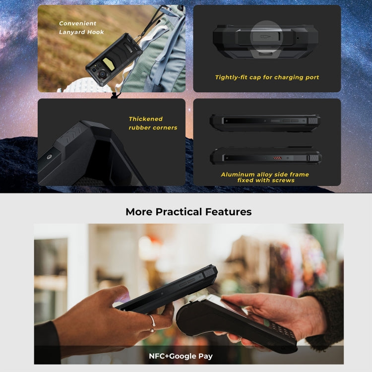 HOTWAV W11 Rugged Phone, 6GB+256GB, , 20800mAh, 6.6 inch Android 13 MT8788 Octa Core, Network: 4G, OTG, Recording Call (Cosmic Black)
