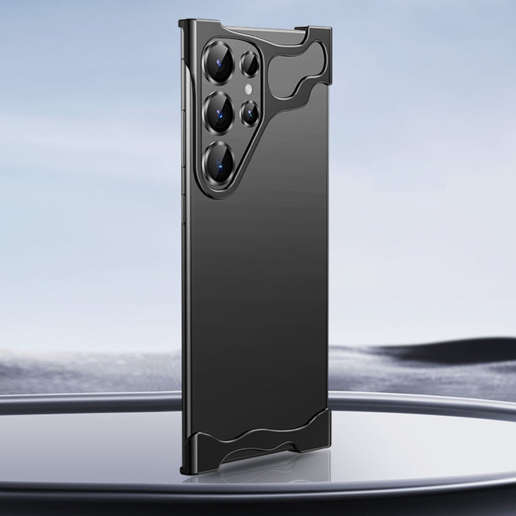 Frameless Metal Corner Pad Phone Case with Lens Film, For Samsung Galaxy S25 Ultra 5G, For Samsung Galaxy S24 Ultra 5G, For Samsung Galaxy S23 Ultra 5G