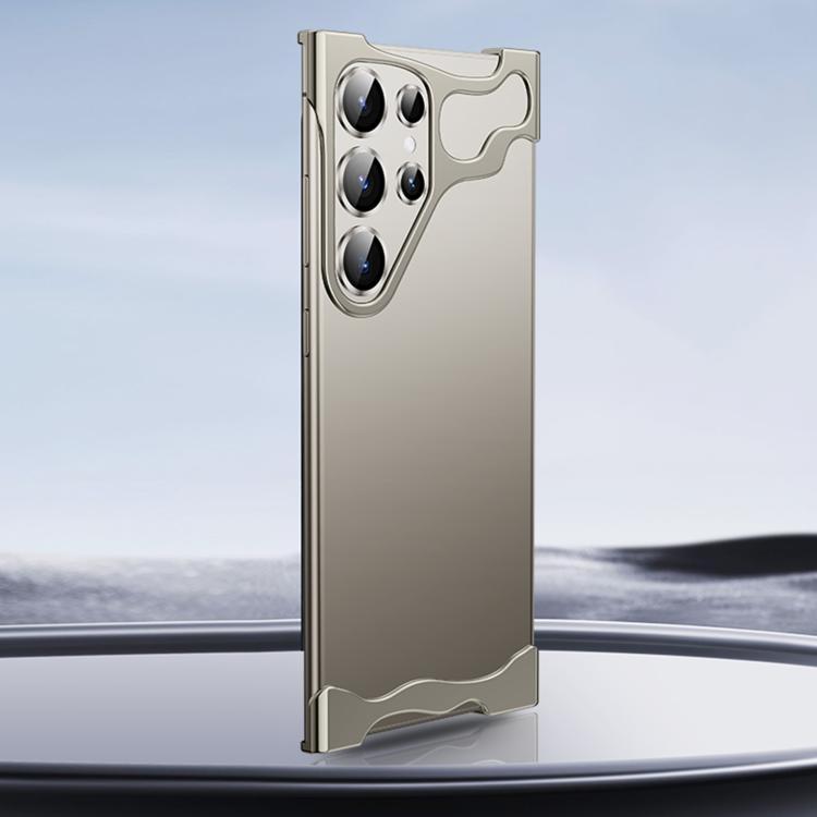 Frameless Metal Corner Pad Phone Case with Lens Film, For Samsung Galaxy S25 Ultra 5G, For Samsung Galaxy S24 Ultra 5G, For Samsung Galaxy S23 Ultra 5G