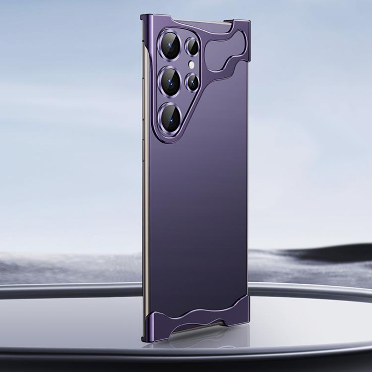 Frameless Metal Corner Pad Phone Case with Lens Film, For Samsung Galaxy S25 Ultra 5G, For Samsung Galaxy S24 Ultra 5G, For Samsung Galaxy S23 Ultra 5G