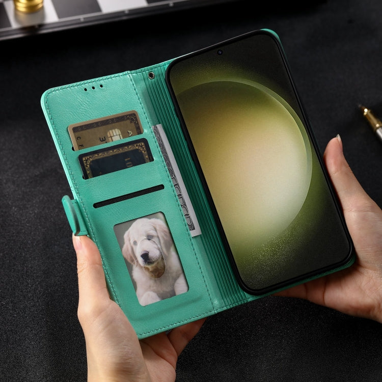 For Samsung Galaxy S24 Ultra 5G Simple 6-Card Wallet Leather Phone Case(Green)