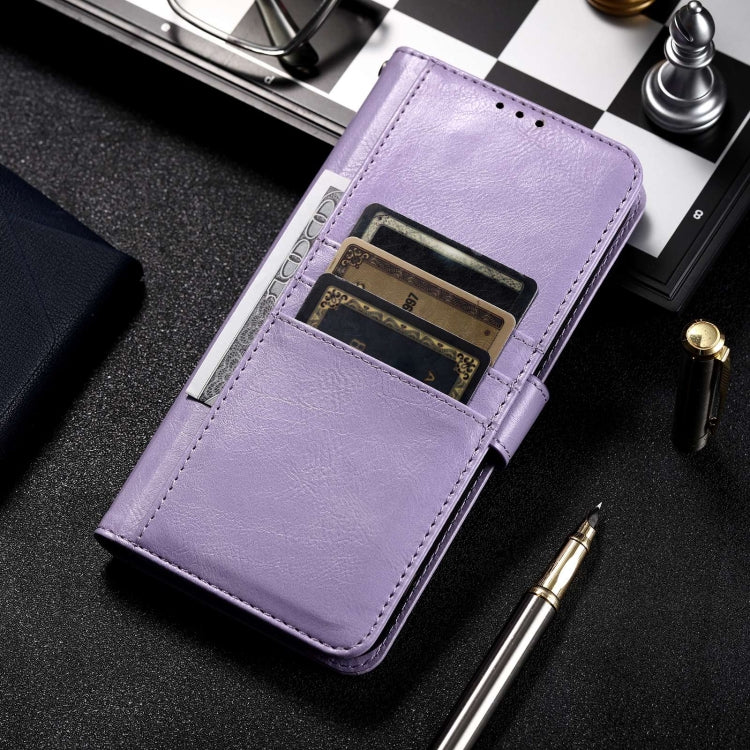 For Samsung Galaxy S23 5G Simple 6-Card Wallet Leather Phone Case(Purple)