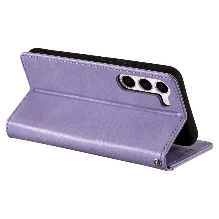 For Samsung Galaxy S23 5G Simple 6-Card Wallet Leather Phone Case(Purple)