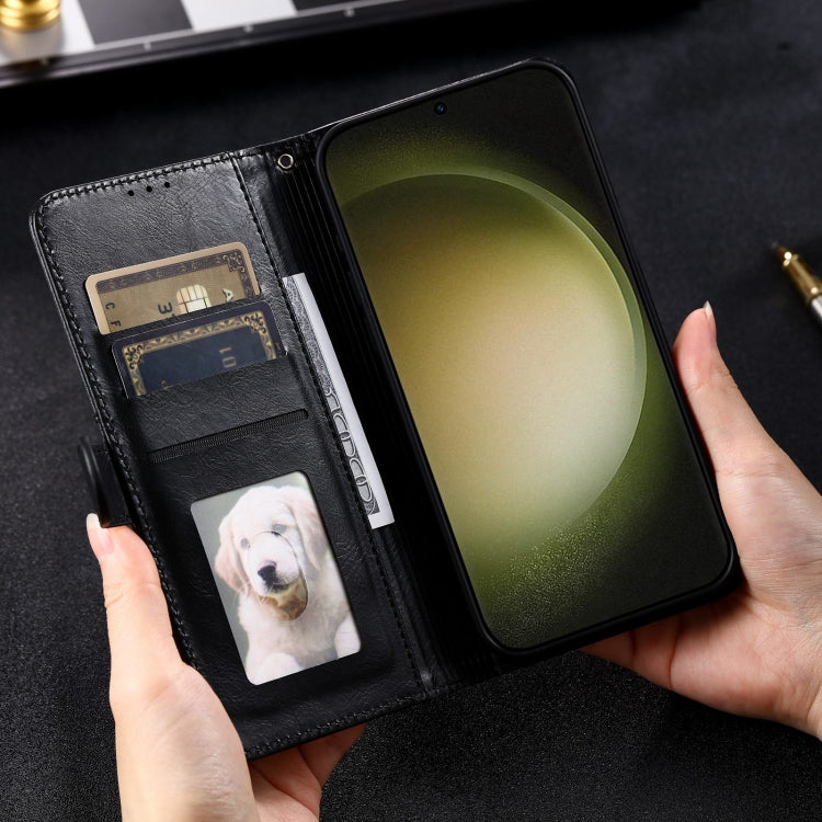 For Samsung Galaxy S23 FE 5G Simple 6-Card Wallet Leather Phone Case(Black)