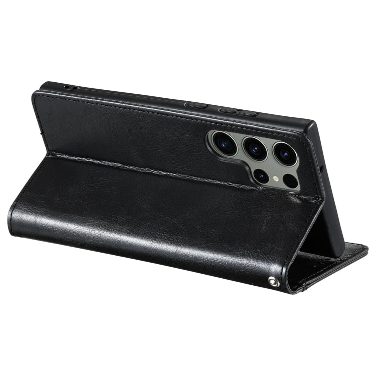 For Samsung Galaxy S23 Ultra 5G Simple 6-Card Wallet Leather Phone Case(Black)