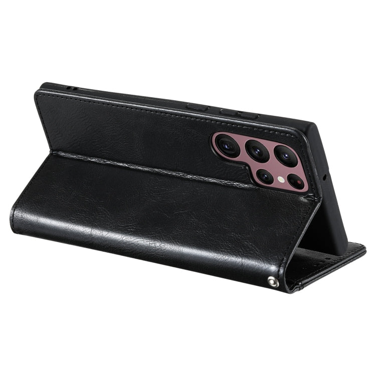 For Samsung Galaxy S22 Ultra 5G Simple 6-Card Wallet Leather Phone Case(Black)