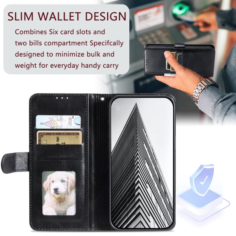 For Samsung Galaxy S22 Ultra 5G Simple 6-Card Wallet Leather Phone Case(Black)