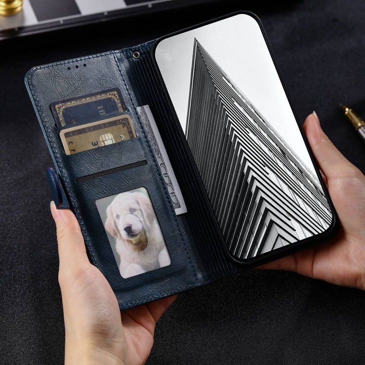 For Samsung Galaxy S22 5G Simple 6-Card Wallet Leather Phone Case(Navy Blue)