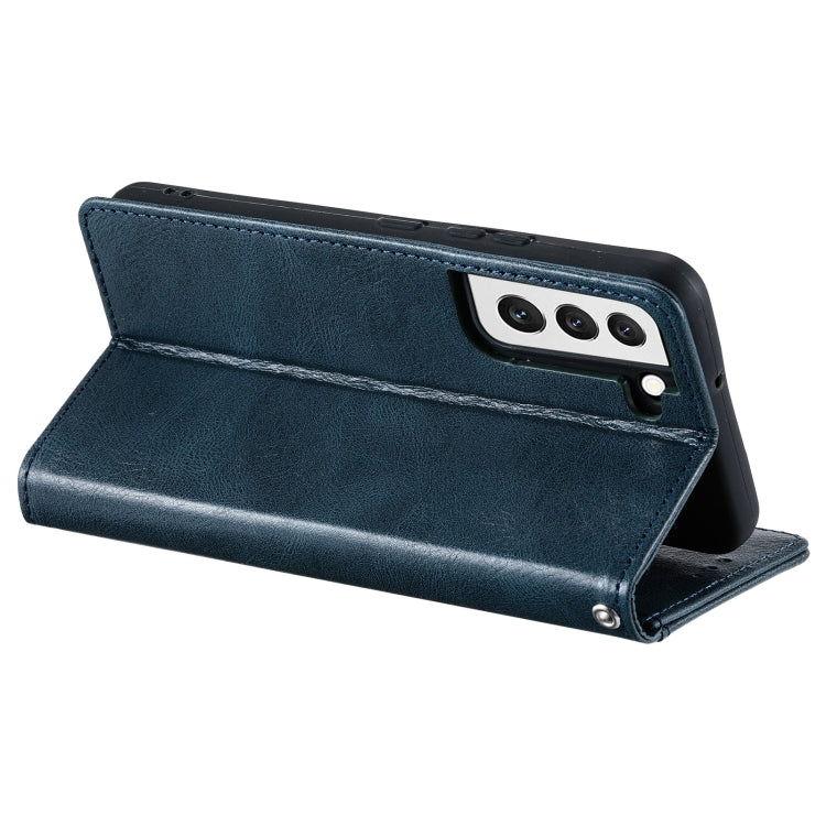 For Samsung Galaxy S22 5G Simple 6-Card Wallet Leather Phone Case(Navy Blue)