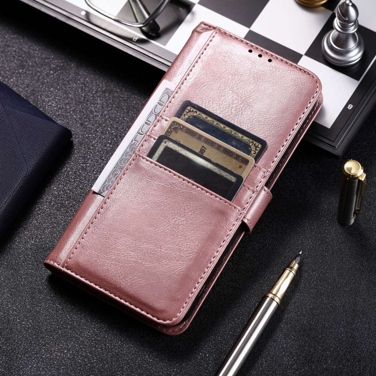 For Samsung Galaxy A55 5G Simple 6-Card Wallet Leather Phone Case(Rose Gold)