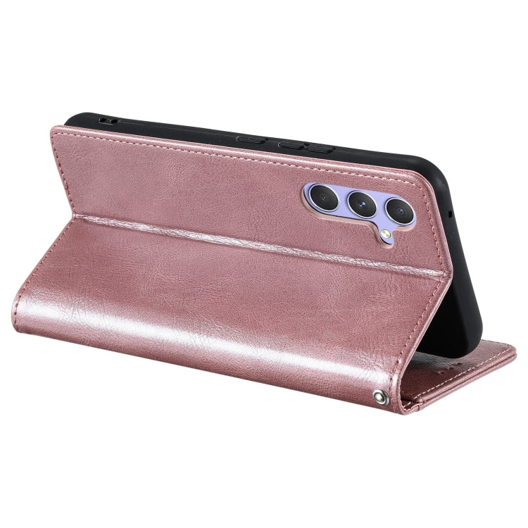 For Samsung Galaxy A55 5G Simple 6-Card Wallet Leather Phone Case(Rose Gold)