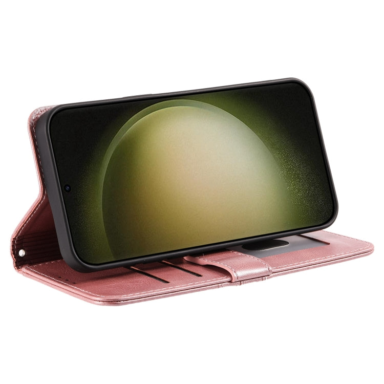 For Samsung Galaxy A55 5G Simple 6-Card Wallet Leather Phone Case(Rose Gold)