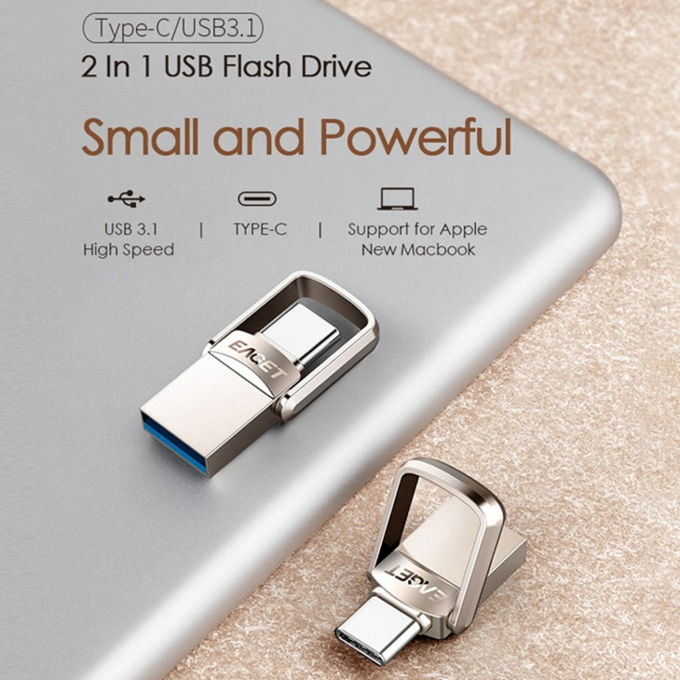EAGET 128G USB 3.1 + Type-C / USB-C  Interface Metal Twister Flash U Disk, with Micro USB OTG Adapter