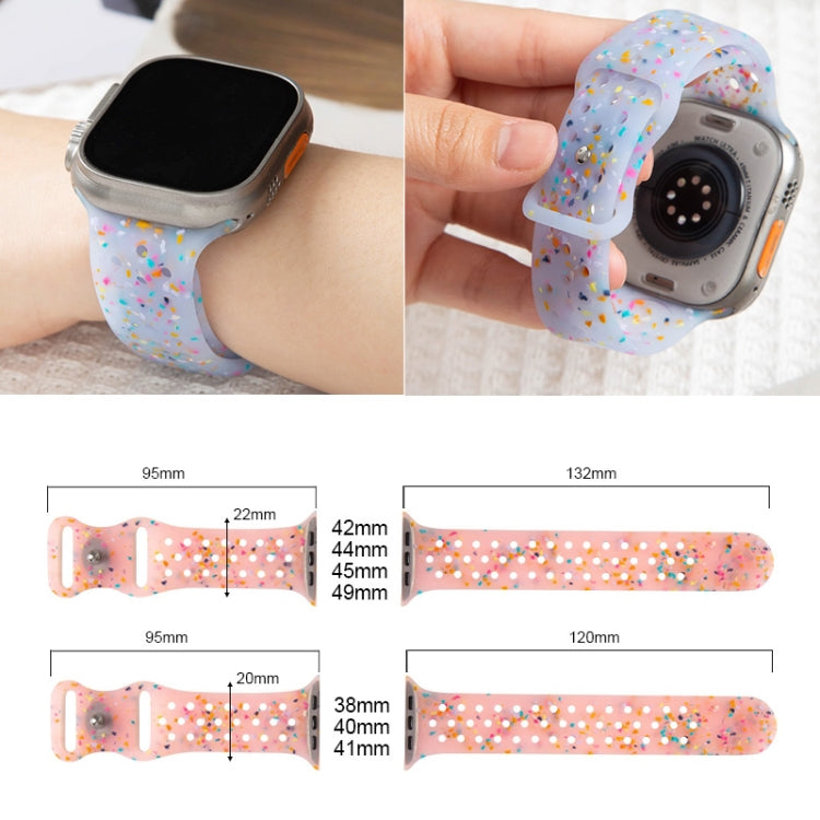 For Apple Watch SE 2023 44mm Jelly Color Dots Liquid Silicone Watch Band(Orange)
