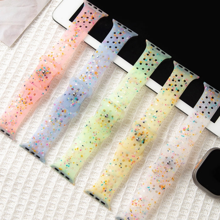 For Apple Watch SE 2023 44mm Jelly Color Dots Liquid Silicone Watch Band(Orange)