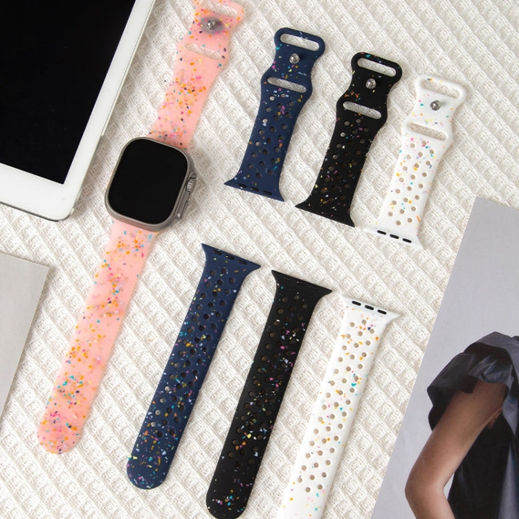 For Apple Watch SE 2023 44mm Jelly Color Dots Liquid Silicone Watch Band(Orange)