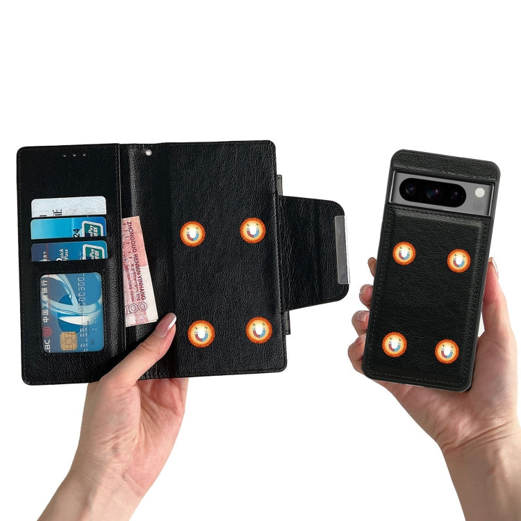 For Google Pixel 9 Pro Multifunctional 7-Card Wallet Leather Phone Case(Black)
