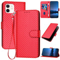 YX0070 Carbon Fiber Buckle Leather Phone Case with Lanyard, For iPhone 12 mini, For iPhone 11 Pro Max, For iPhone 11