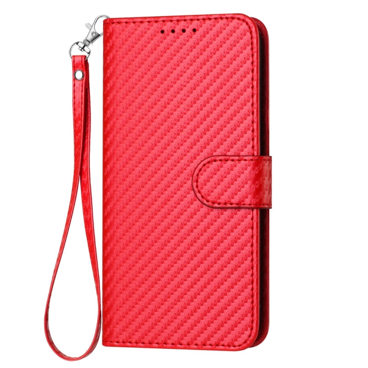 YX0070 Carbon Fiber Buckle Leather Phone Case with Lanyard, For iPhone 11 Pro, For iPhone X / XS, For iPhone XR
