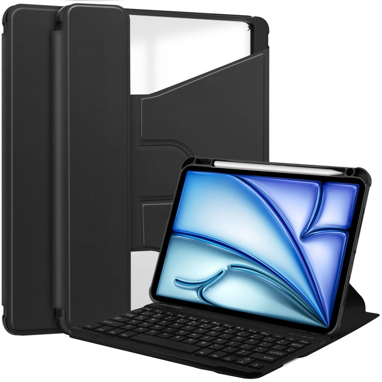 Transparent Rotation Smart Leather Tablet Case with Keyboard, For iPad Air 13 2026 / 2025 / 2024, For iPad Air 11 2026 / 2025 / 2024, For iPad Pro 13 2025 / 2024, For iPad Pro 11 2025 / 2024