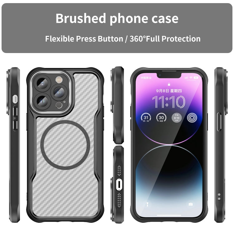 Carbon Fiber Texture MagSafe Translucent Phone Case, For iPhone 15, For iPhone 14, For iPhone 14 Pro, For iPhone 14 Pro Max, For iPhone 13 Pro Max, For iPhone 13 Pro