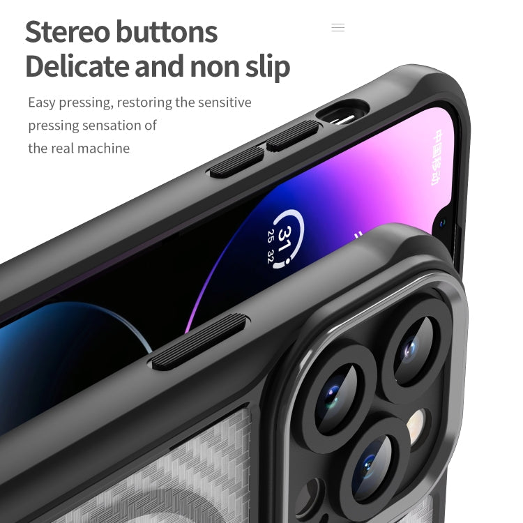 Carbon Fiber Texture MagSafe Translucent Phone Case, For iPhone 15, For iPhone 14, For iPhone 14 Pro, For iPhone 14 Pro Max, For iPhone 13 Pro Max, For iPhone 13 Pro