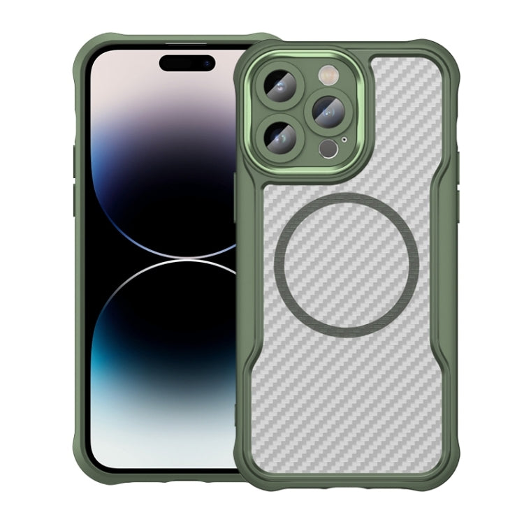 Carbon Fiber Texture MagSafe Translucent Phone Case, For iPhone 15, For iPhone 14, For iPhone 14 Pro, For iPhone 14 Pro Max, For iPhone 13 Pro Max, For iPhone 13 Pro
