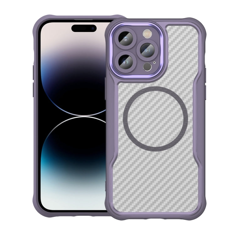 Carbon Fiber Texture MagSafe Translucent Phone Case, For iPhone 15, For iPhone 14, For iPhone 14 Pro, For iPhone 14 Pro Max, For iPhone 13 Pro Max, For iPhone 13 Pro