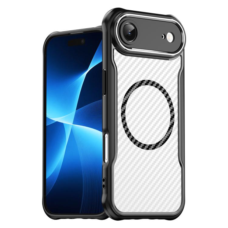 Carbon Fiber Texture MagSafe Translucent Phone Case, For iPhone 16 Pro, For iPhone 16 Plus, For iPhone 16, For iPhone 15 Pro Max, For iPhone 15 Pro, For iPhone 15 Plus / 14 Plus