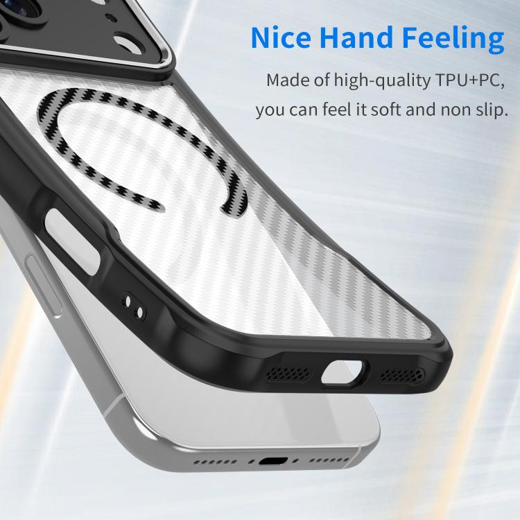 Carbon Fiber Texture MagSafe Translucent Phone Case, For iPhone 17e / 16e, For iPhone 17 Pro Max, For iPhone 17 Pro, For iPhone 17, For  iPhone Air, For iPhone 16 Pro Max