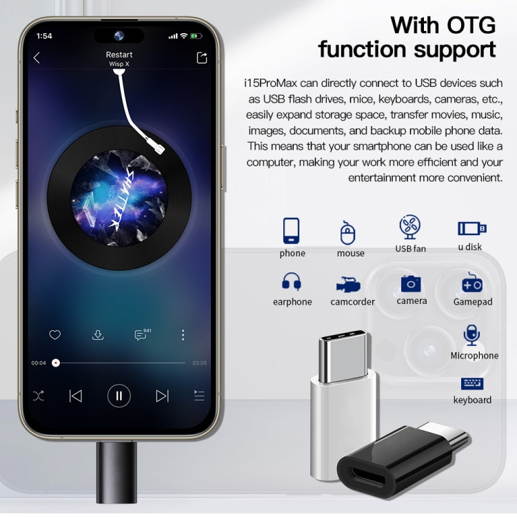 i15 Pro Max / Q5A, 6GB+128GB, 6.5 inch Screen, Face Identification, Android 10 MTK6762 Octa Core, OTG, NFC, Network: 4G, Dual SIM(Titanium White)