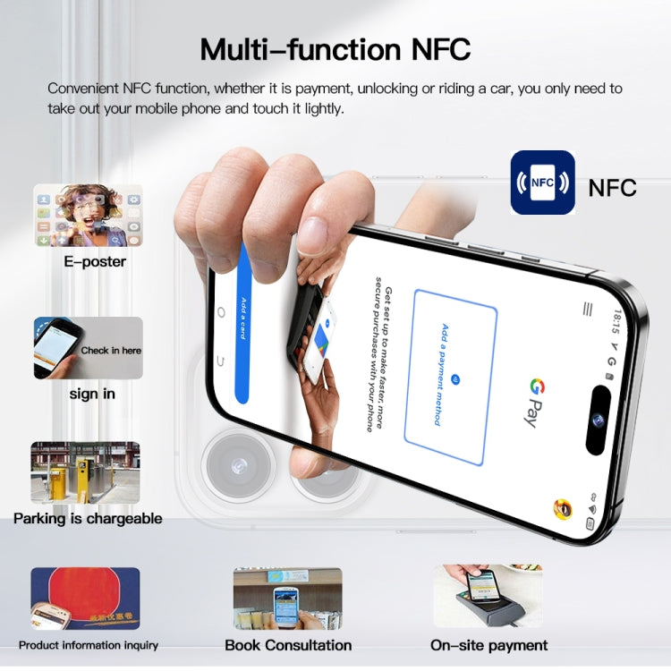 i15 Pro Max / Q5A, 6GB+128GB, 6.5 inch Screen, Face Identification, Android 10 MTK6762 Octa Core, OTG, NFC, Network: 4G, Dual SIM(Titanium White)