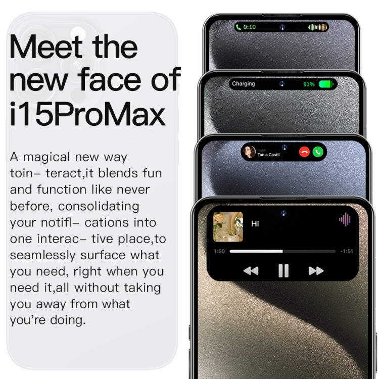 i15 Pro Max / Q5A, 6GB+128GB, 6.5 inch Screen, Face Identification, Android 10 MTK6762 Octa Core, OTG, NFC, Network: 4G, Dual SIM(Titanium White)