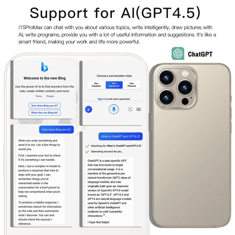 i15 Pro Max / Q5A, 6GB+128GB, 6.5 inch Screen, Face Identification, Android 10 MTK6762 Octa Core, OTG, NFC, Network: 4G, Dual SIM(Titanium White)